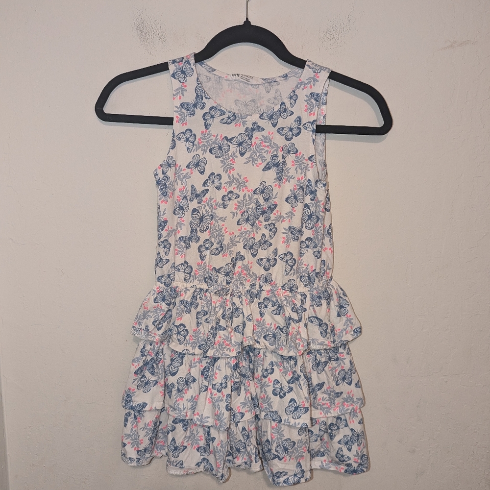 H&M Blue Butterfly Sleeveless Dress Size 6 To 8 Years